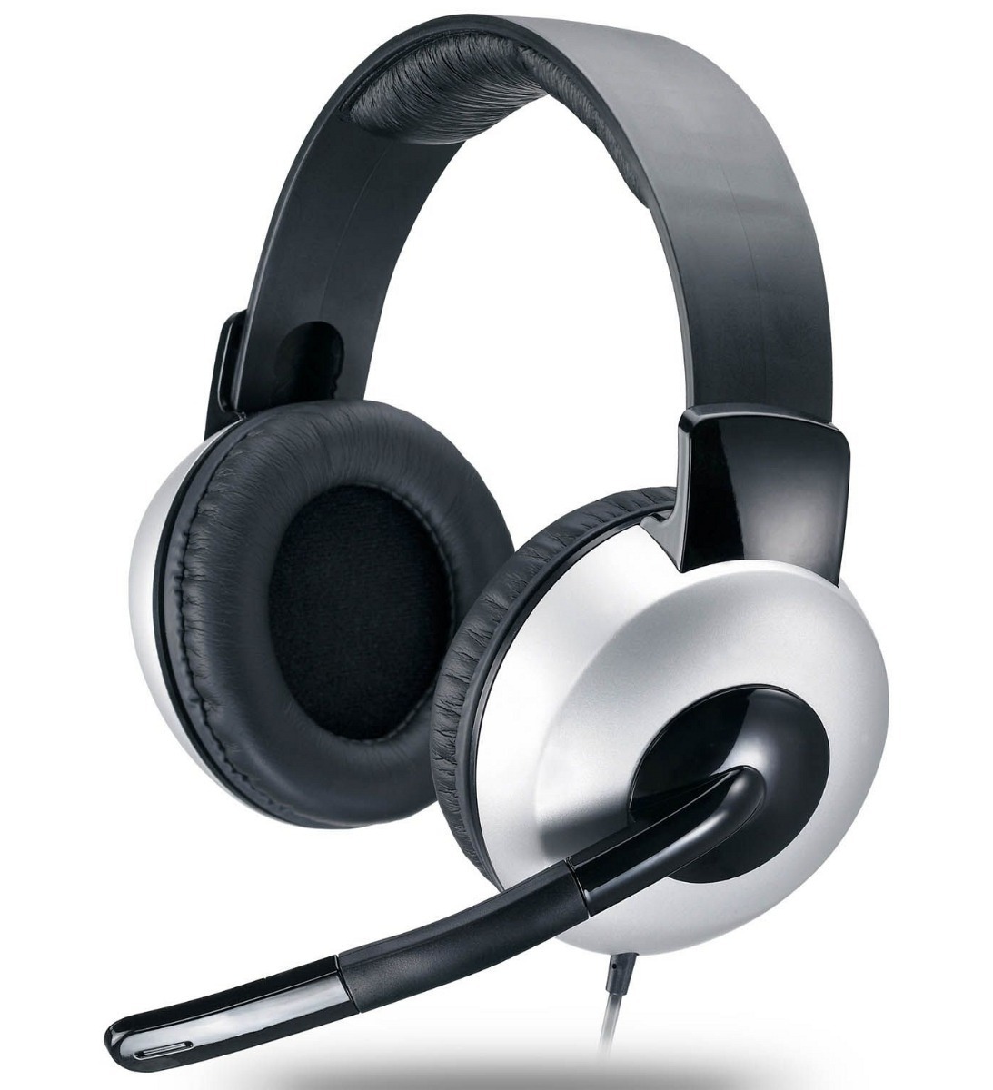 Auricular c/microfono -ajustable -con roll-up -silver/black -Genius HS-05A (31710011100)
