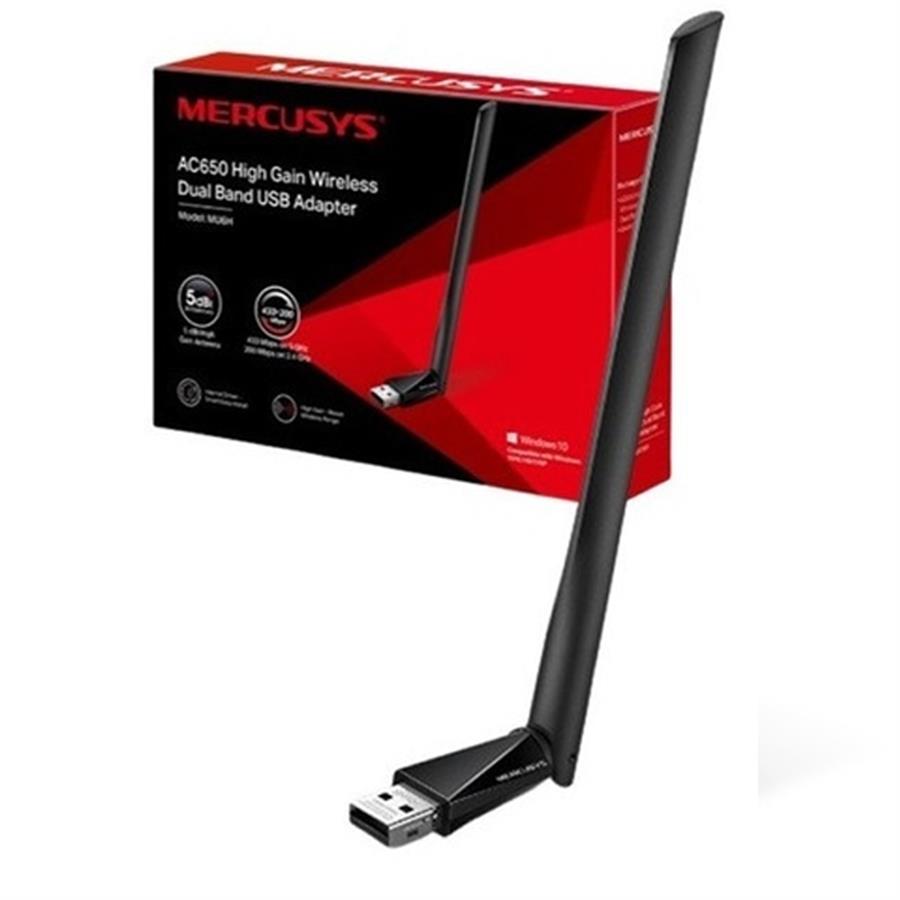 Adaptador wireless 433+200Mbps -dual band 2.4/5GHz -antena 5dbi -AC650 -TP-Link (Mercusys) (MU6H)