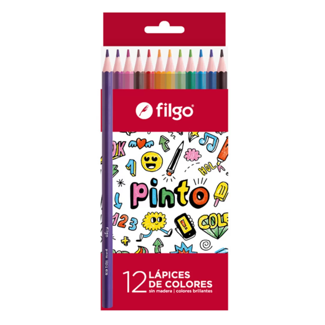 Lapices pinto Filgo Color Caja X12 Colores Largos