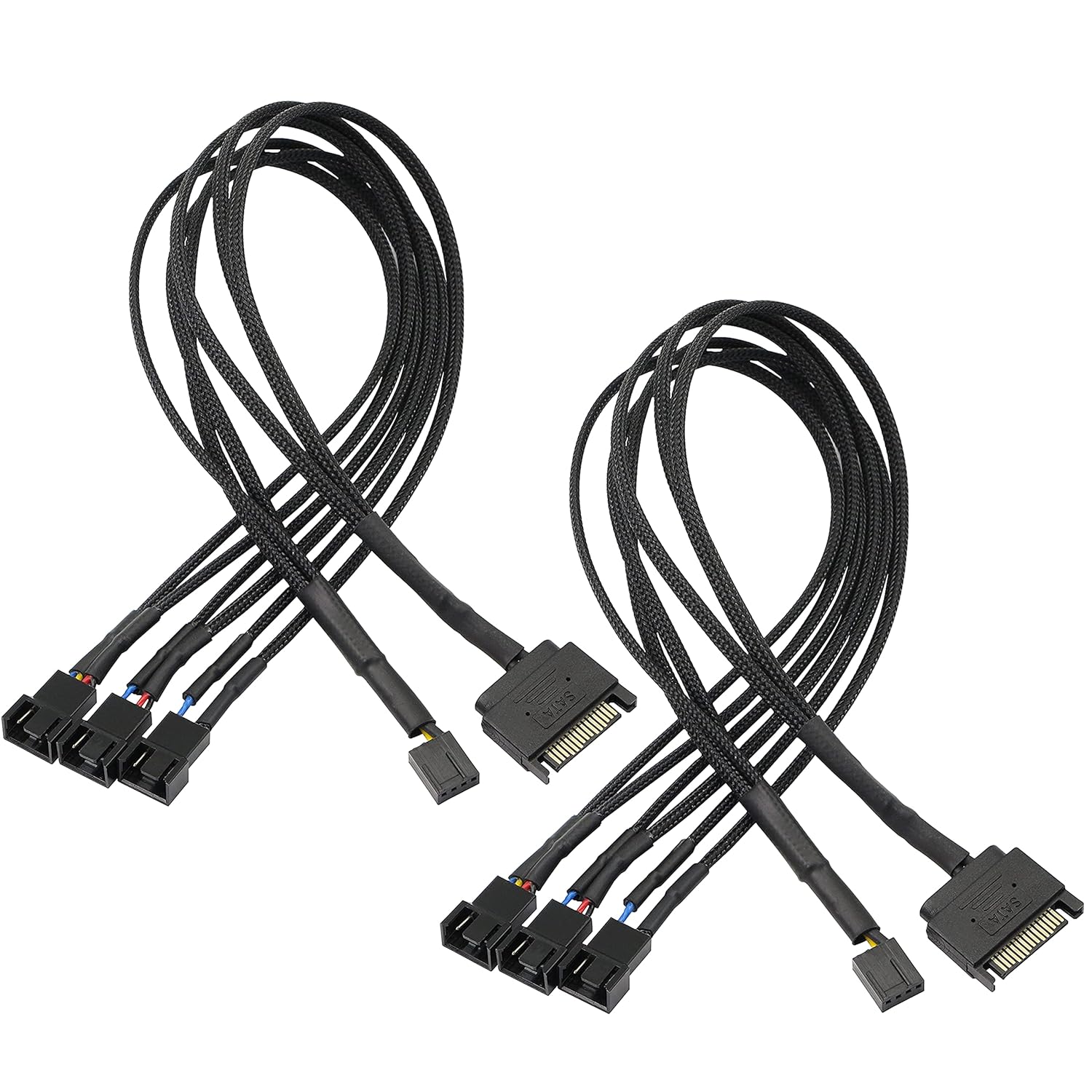 Cable sata 12v a 4 coolers de 4 pines -black -Nisuta (NSAD4CS)