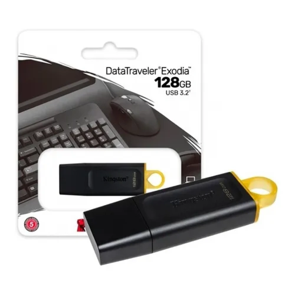 Pen Drive 128Gb -usb 3.2 Gen 1 -black/yellow -Kingston DataTraveler Exodia (DTX/128GB)