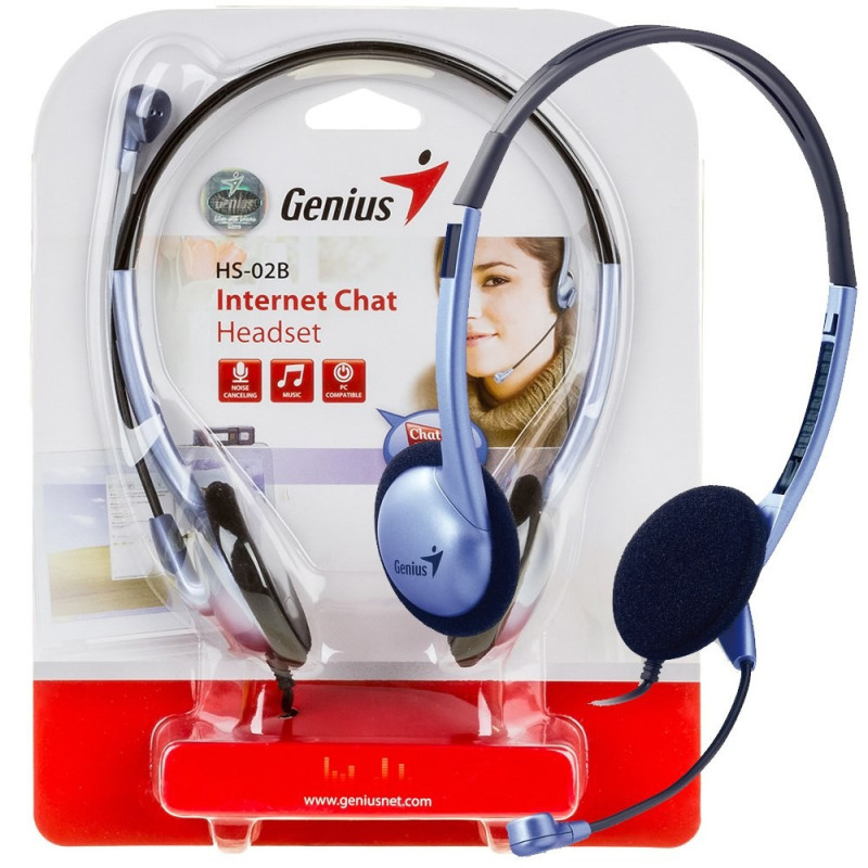 Auricular c/microfono -ajustable -Genius Hs-02B (31710037100)