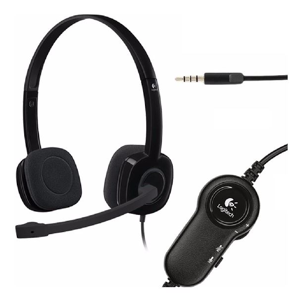 Auricular c/microfono -ajustable -black -Logitech Headset H151 (981-000587)
