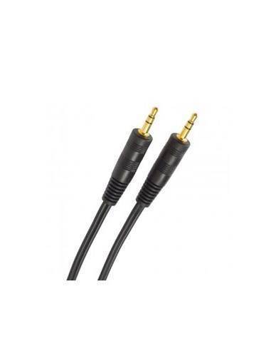 Cable audio 3.5 estereo M/M -plano -1.0mts -conectores dorados -black -Kolke (KCC-406 600249)Ageing