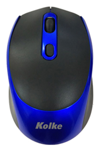 Mouse optico -wireless -1600dpi -c/cable de carga -bat. recargable 400mAh -black/blue -Kolke (KEM-341 623447)