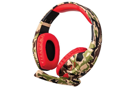 Auricular c/microfono p/PS4/Xbox One/PC/smatphones -plug 3.5mm -plegables -acolchado -gamer -cable 1.5mts -camouflage/red -Netmak (NM-COUNTER-R)