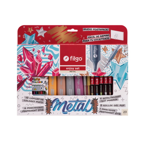SET ENJOY METALIZADO X23 PIEZAS FILGO