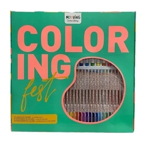 Set Mooving Coloring Fest Caja X 50 Piezas