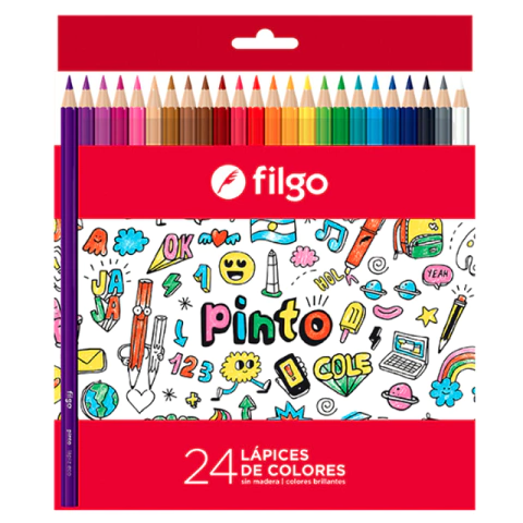 filgo pinto x24 lapices de colores largo