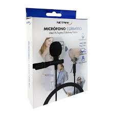 Microfono corbatero -3.5mm -cable 2.0mts -filtro antiruido -black -Netmak (NM-MC5